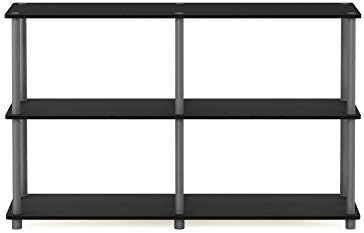 Furinno Turn-N-Tube Toolless Assembly Storage Shelves, 3-Tier 47.4 Inch Book Shelf, Corner Shelf, for Organization and S