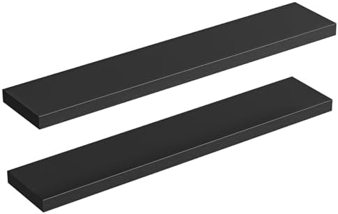 HOOBRO Floating Shelves for Wall, Wall Mounted Shelf Set of 2, 47.2" Hanging Shelf with Invisible Brackets, for Wall Dec