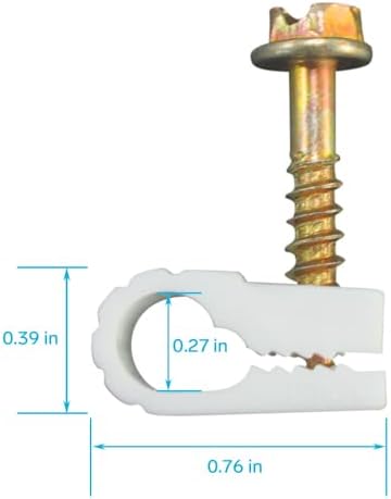 STEREN Coaxial Cable Clips - Cable Holder - Wire Clips - Siding Clips for Hanging - Cord Holder for Desk - Cable Clamps 