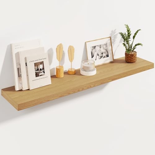 Fun Memories Floating Shelves, 8 Inch Deep Floating Shelves, Rustic Wood Fireplace Mantel 48 in Long, 48 x 8 Floating Wa