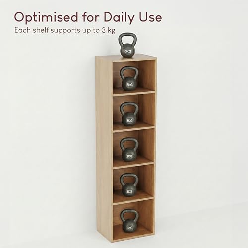 Vida Designs Oxford Five Compartment Cube Shelf Oak Wood Shelving System Display Display Storage Storage Furniture Offic