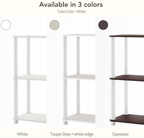HOMES: INSIDE + OUT Apexa Modern 3-Tier Wide Shelving Units, Collectibles Display Shelves, Easy Assembly Standing Shelf,