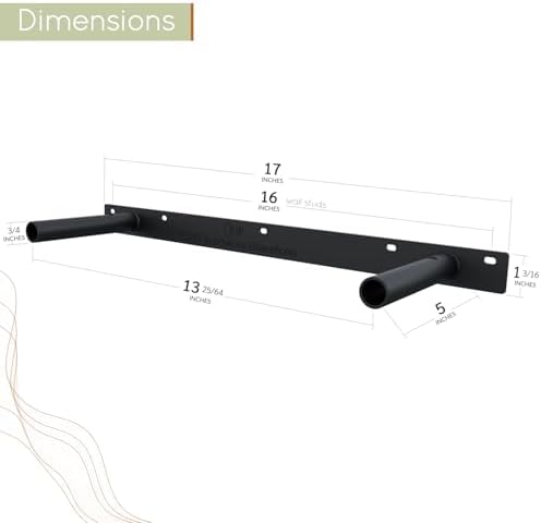 Homeforia Heavy Duty Floating Shelf Brackets 17 inch, High-End Solid Steel