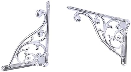Heavy Duty Solid Stand,12 Inch 4 Pack Polished Chrome,Right Angle Wall Panel Support Bracket,Decorative Shelf Bracket,He