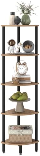 IBUYKE 5 Tier Corner Shelf Stand,Industrial Corner Display Rack WBC010K