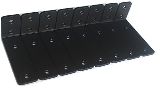 8 Pack - L 5" x H 2" x W1.5, 5mm Thick Black L Shelf Bracket, Iron Shelf Brackets, Metal Shelf Brackets, Floating Shelf,