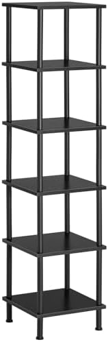 HOOBRO 6-Tier Corner Shelf, Corner Square Rack Display Shelf, Tall Storage Rack Plant Stand, Bookcase for Small Spaces, 