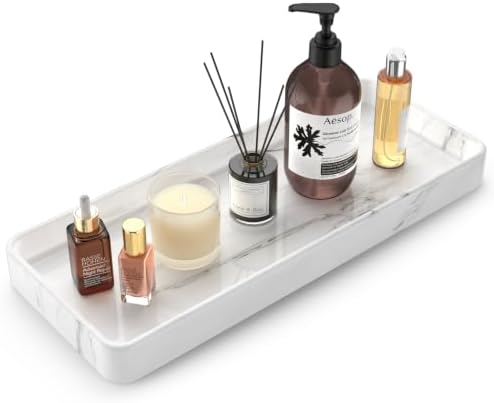 Gurygo 12" Ceramic Bathroom Vanity Tray for Kitchen Counter - Kitchen Soap Trays - Rectangular Vanity Tray for Bathroom 