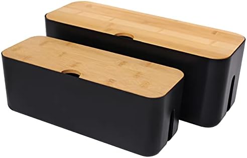 Changsuo Cable Management Box Set Cable Organizer Boxes for Extension Cord Power Stripe Surge Protector Wire Management 