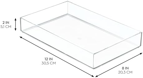 iDesign Makeup Drawer Organizer Tray, Set of 4, Clear