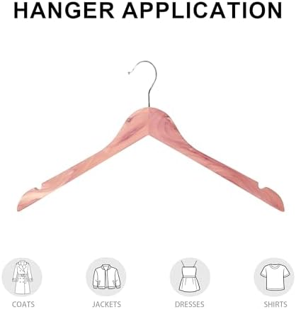 Wooden Top Hangers with 360° Swivel Hook, Cedar Wood, 12-Pack