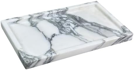 Arabescato Marble Vanity Tray, 9.8"x5.9"