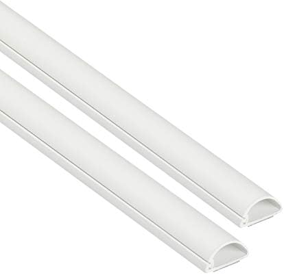 D-Line Half Round Cord Hider, Patented Cable Cover, Hide TV Wall Mount Wires, Raceway for Cords, Decorative Wire Covers,