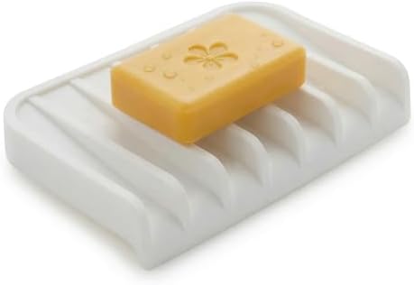 Effilogic Silicone Sponge Holder, Soap Dish, Self Draining Kitchen Sink Organizer, Kitchen Accessories, Medium White