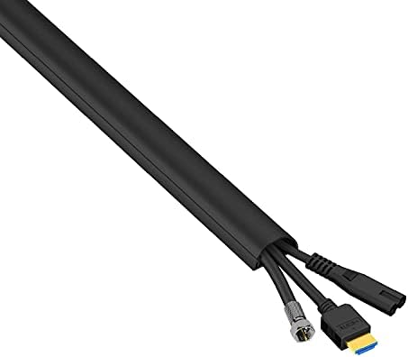 D-Line Cable Management Box (Large) & Medium Cable Raceway Length 1.18" (W) x 0.59" (H) x 39" Length - Black