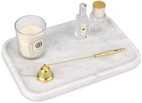 Marble Bathroom Vanity Decorative Tray, Carrara White, 12 * 8 * 0.8