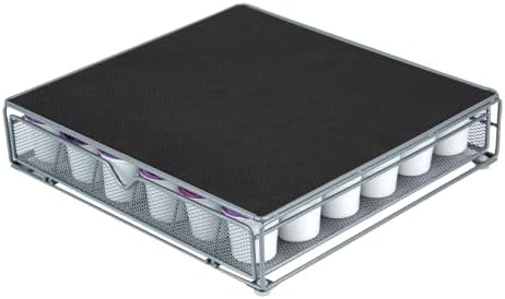 Restaurantware Coffee Pod Holder 12.99 x 12.2 x 2.95 Inches 36 K-Cup Iron Coffee Capsule Organizer Iron Storage Drawer B