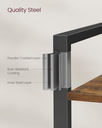 VASAGLE 5-Tier Bookshelf, Bookcase Book Shelf with Steel Frame,