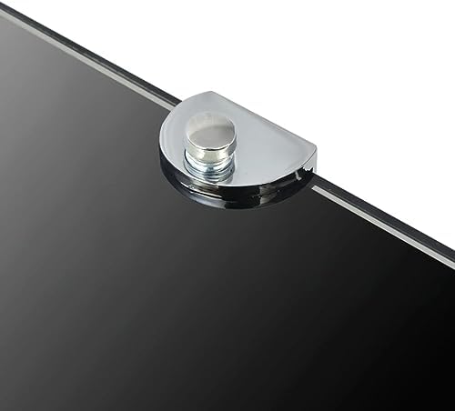 vidaXL Corner Shelves 2 pcs with Chrome Supports Glass Black 9.8" x9.8