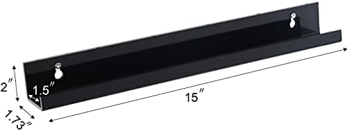 Sooyee 6 Pack 15 Inch Floating Shelf, Black