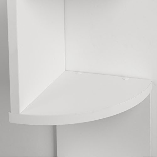 Danya B. XF11035W Large Decorative 5-Tier Corner Floating Wall Mount Display Shelving Unit - White