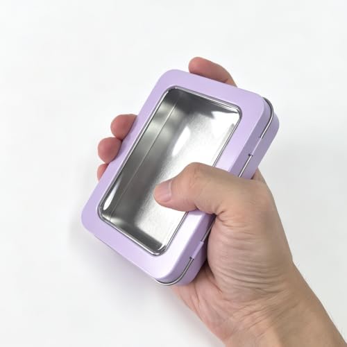 24 Pack Metal Storage Organizer Tins, Purple, 4.5 x 3.3 x 0.87 inches