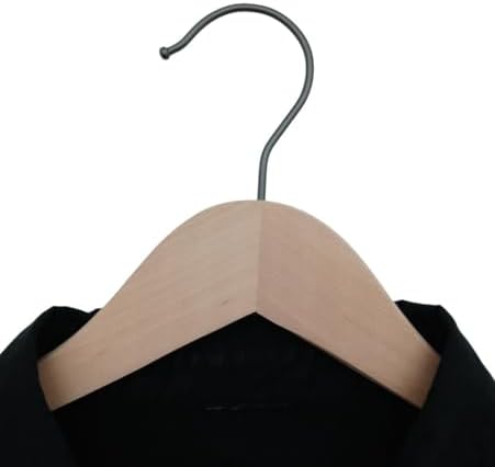 NAHANCO Wooden Shirt Hanger, 17" - Ashwood w/Gunmetal Hook (Pack of 25)