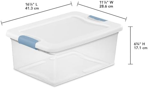 Sterilite Latching Box with Lids for Home and Office, 15 Quart, 36-Pack