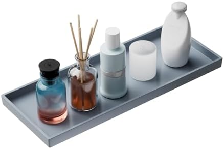Vanity and Bathroom Tray, 15" ABS Countertop Organizer,Waterproof Vanity Tray for Toilet Tank,Perfume,Soap,Keys,Bathroom
