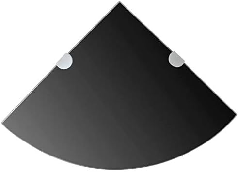 vidaXL Corner Shelf with Chrome Supports Glass Black 9.8" x9.8