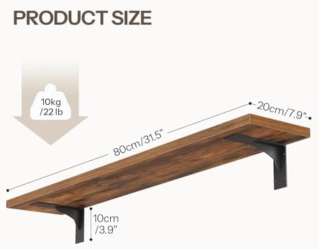 HOOBRO Floating Shelves for Wall, 31.5" Wall Mounted Shelves Set of 2
