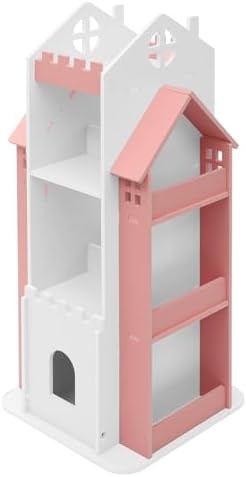 4-Tier Rotating Children's Bookshelf,Floor Standing Bookcase,360 Display Storage Rack,Book Display Shelf for Living Room
