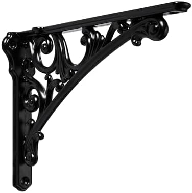 Khtumeware Shelf Bracket 12 Inch, Decorative Brackets for Shelving, Heavy Duty Vintage Ornate Shelf Bracket, Hardware In