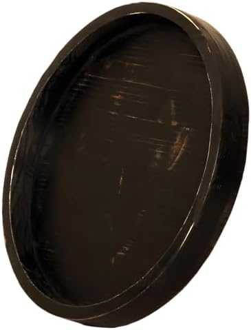13.38 Inch Black Round Wood Lazy Susan Farmhous Turntable Tray