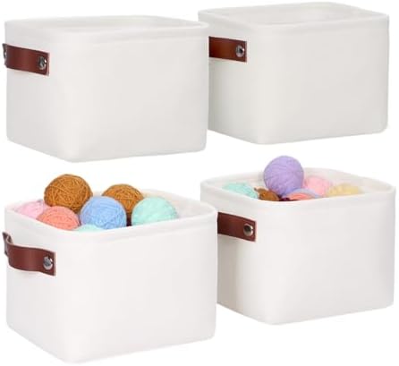 Small Fabric Storage Bins, Mini Storage Cubes, 7.8x6.7x5.9 Inch