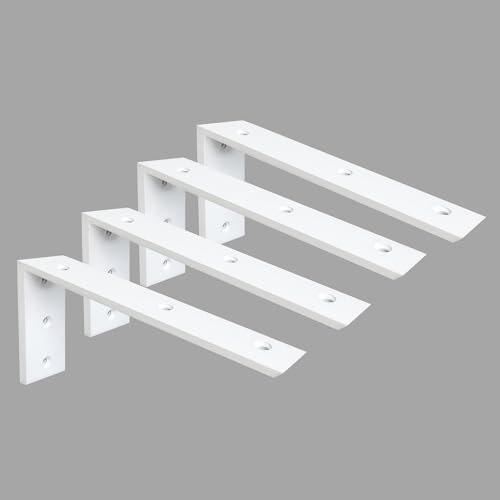 Heavy Duty Countertop Support Bracket 4 Pack - 18"x8"x2.5" White Granite/Quartz/Concrete/Laminate Shelf L Bracket