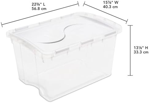 Sterilite 6-Pack Stackable Storage Bin with Lid, Clear Plastic Design, 48 Quart