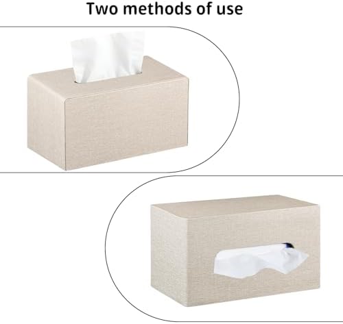 Extra Large Tissue Box Cover with Storage Tray,Rectangle Tissue Box Holder