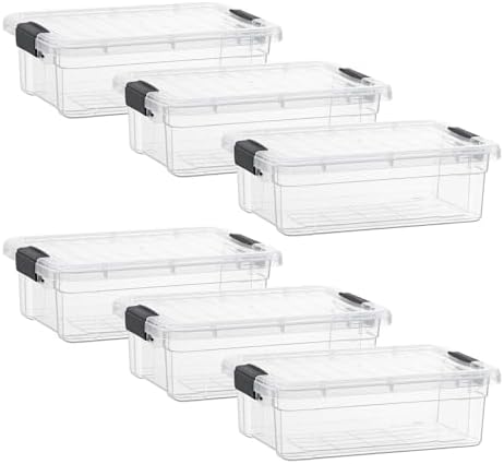 Superio 2.3 Quart Clear Plastic Storage Containers with Lids, Stackable Organizer Bins, BPA-Free Storage Boxes for Home,