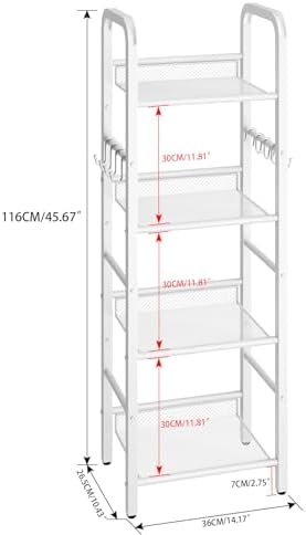 YMYNY 4 Tier Bookshelf, Freestanding Bookcase for Living Room, Bedroom, Home Office, Multi-Functional Storage Rack Organ