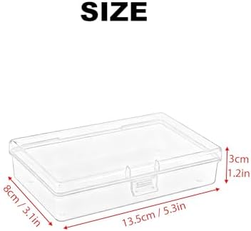 LJY 12 Clear Plastic Boxes, 5.3 x 3.1 x 1.2 in for Office Supplies