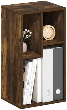 Furinno DALY Book Shelf, 3-Cube Bookshelf, Cube Storage Organizer Bookcase with Irregular Compartments, 9.4 x 11.7 x 21.
