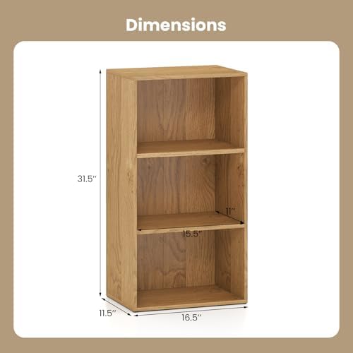 Giantex 3 Shelf Bookcase, Modern Bookshelf Cube Storage Organizer, Open Storage Cabinet Multi-Functional Home Office Bed