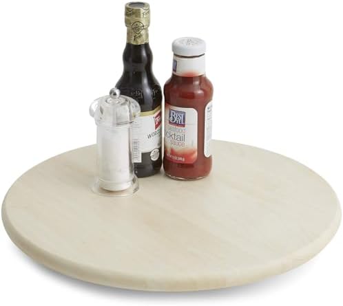 Woodard & Charles Round Wood Lazy Susan Turntable, 16" x 1.75", Whitewash