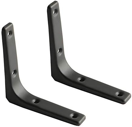 SAYAYO Wall Shelf Bracket Black, 4 Inch Heavy Duty L Bracket for Wood