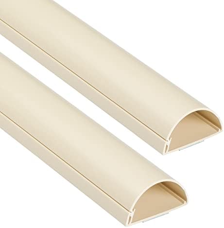 D-Line Half Round Cord Hider, Patented Cable Cover, Hide TV Wall Mount Wires, Raceway for Cords, Decorative Wire Covers,