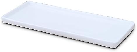 Ceramic Vanity Tray Small Rectangle, Bathtub Tray Bathroom Organizer, Cosmetics Holder for Tissue Candle Towel Plant Jew