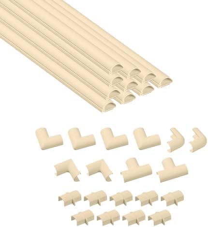 D-Line 157in Cord Hider Kit, Patented Cable Cover, Hide Wires on Wall, Channel for TV Mount Cords, Raceway Wire Hiders, 