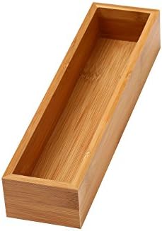 YBM HOME Pack of 12 Bamboo Drawer Organizer Storage Box for Kitchen Drawer, Junk Drawer, Office, Bedroom, Children Room, Craft, Sewing, and Bathroom, 3x12x2 inch Natural Wood