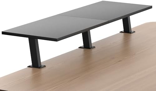 30-Inch Desktop Clamp-on Shelf & Monitor Riser, 2-in-1 Reversible Design – Fits Either Side of Desk, C-Clamp for Stabili